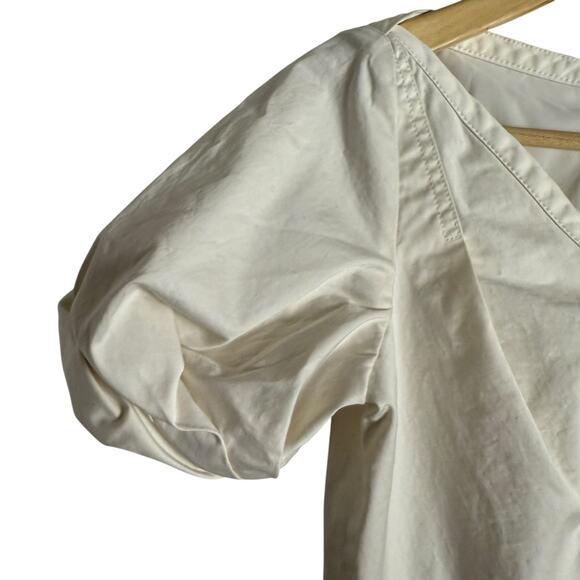 Zac Posen Z Spoke White Short Puff Sleeve V-Neck Sheath Mini Dress Size 4 - Picture 4 of 10